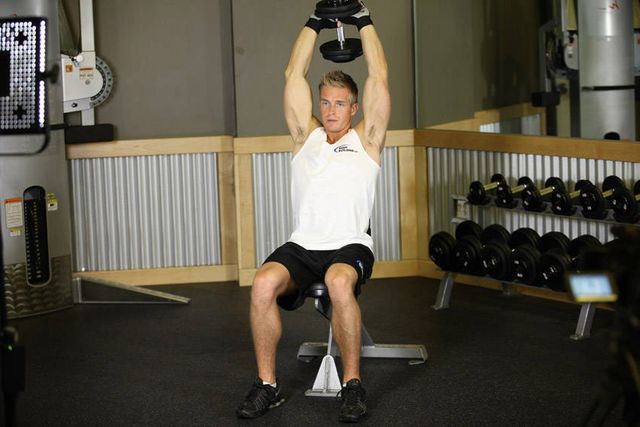 Seated Triceps Press: finishing position