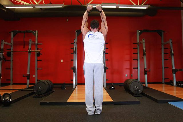 Shoulder Press - With Bands: finishing position