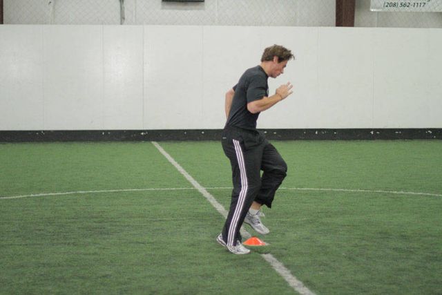 Single-Cone Sprint Drill: finishing position