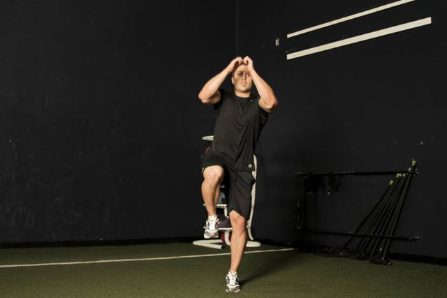 Single Leg Butt Kick: finishing position
