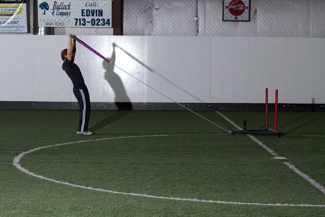 Sled Overhead Backward Walk: finishing position