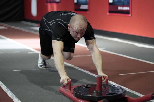 Sled Push: finishing position