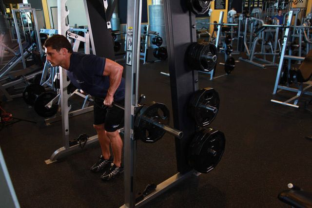 Smith Machine Bent Over Row: finishing position