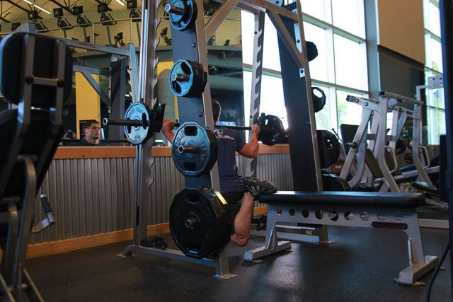 Smith Single-Leg Split Squat: finishing position