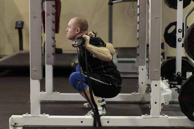 Squat with Bands: finishing position