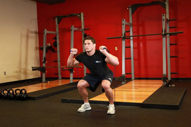 Squats - With Bands: finishing position