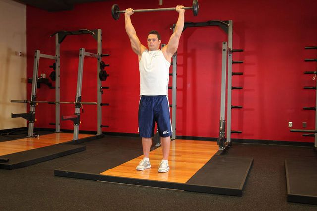 Standing Military Press: finishing position