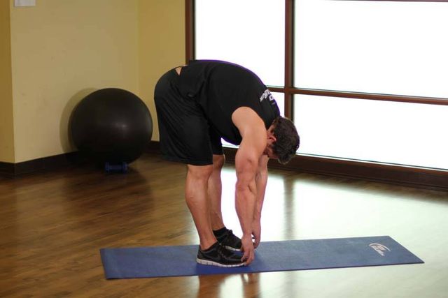 Standing Toe Touches: finishing position