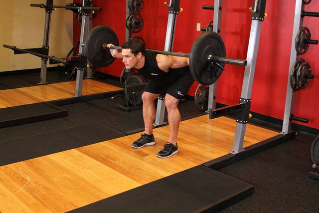 Stiff Leg Barbell Good Morning: finishing position