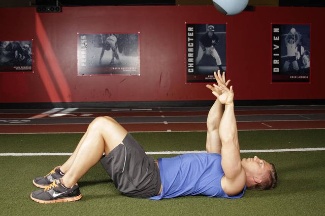 Supine Chest Throw: finishing position