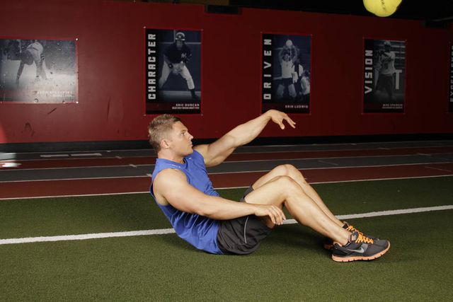 Supine One-Arm Overhead Throw: finishing position