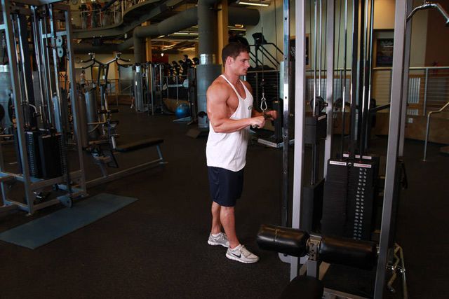 Triceps Pushdown: starting position