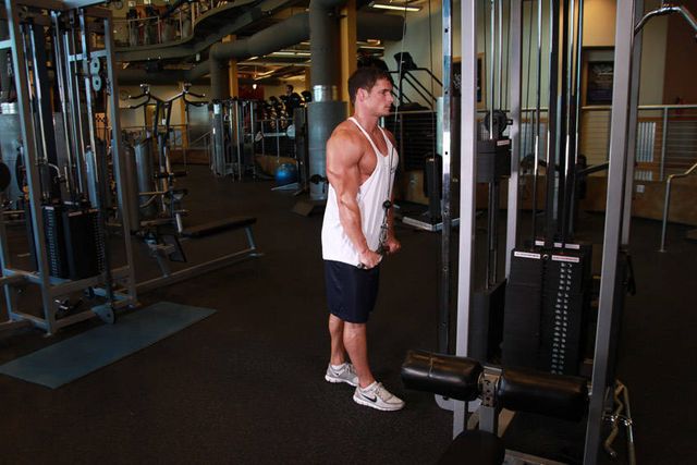 Triceps Pushdown: finishing position