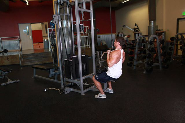 Underhand Cable Pulldowns: finishing position