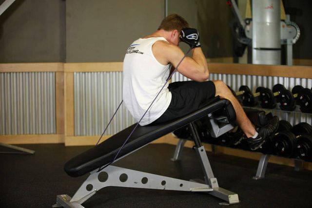 Weighted Sit-Ups - With Bands: finishing position